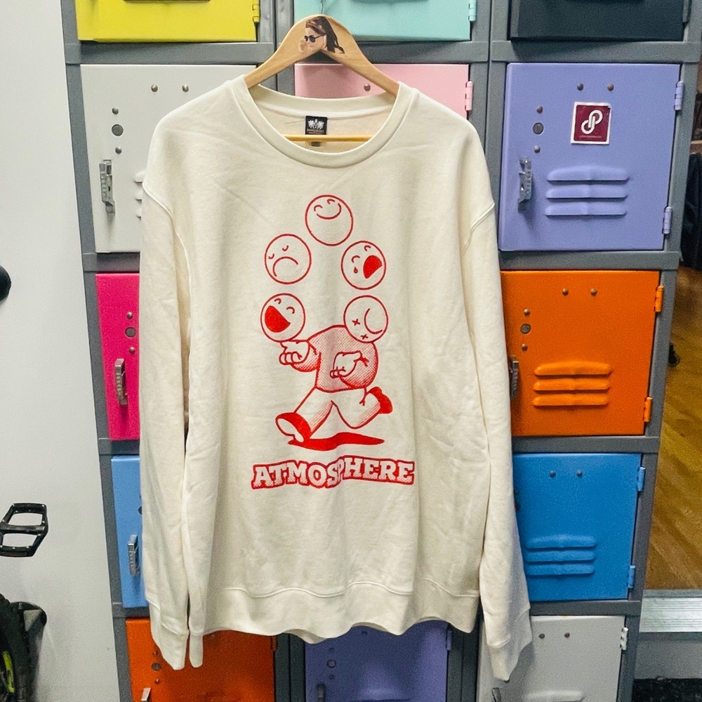 RhymesayersEntertainment Atmosphere Cream Crewneck with Red Graphic Characters